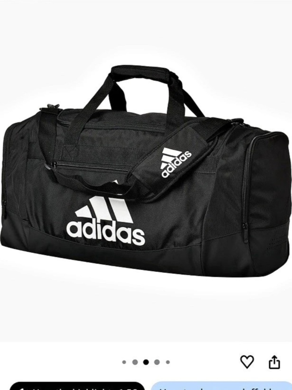 adidas Defender 4.0 Gym Duffel Bag Black — large